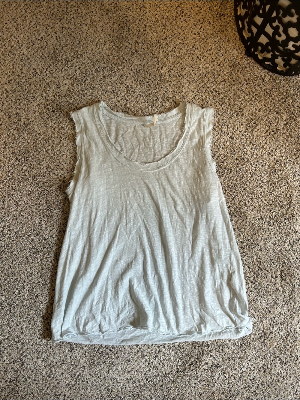 Light Blue Sleeveless Scoop Neck Women's Tank Top